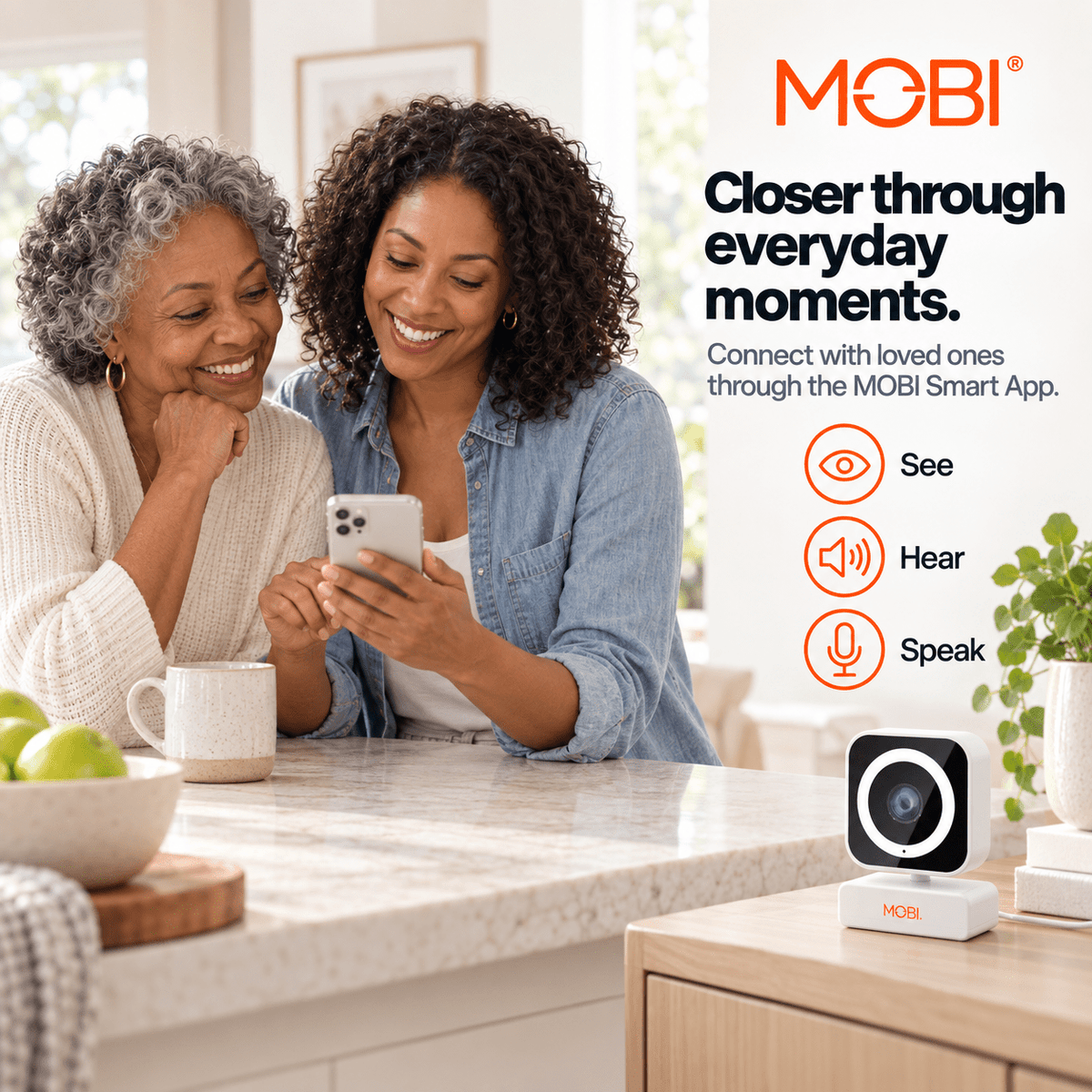 MobiCam MP Smart Nursery & Home Camera – 3MP 1080p, Dual Band Wi‑Fi, Night Vision - MOBI USA