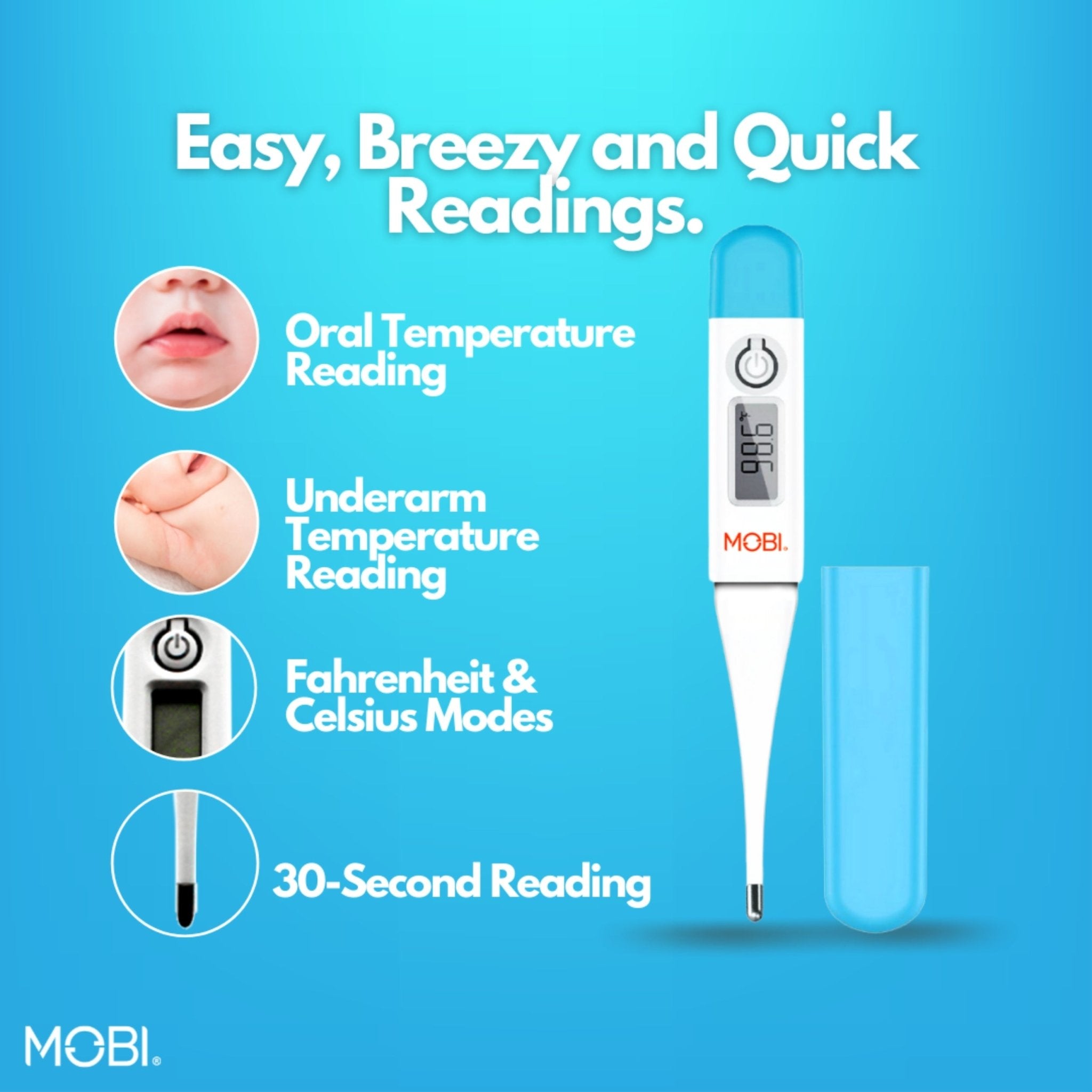 Oral Digital Thermometer with Protective Cover - MOBI USA