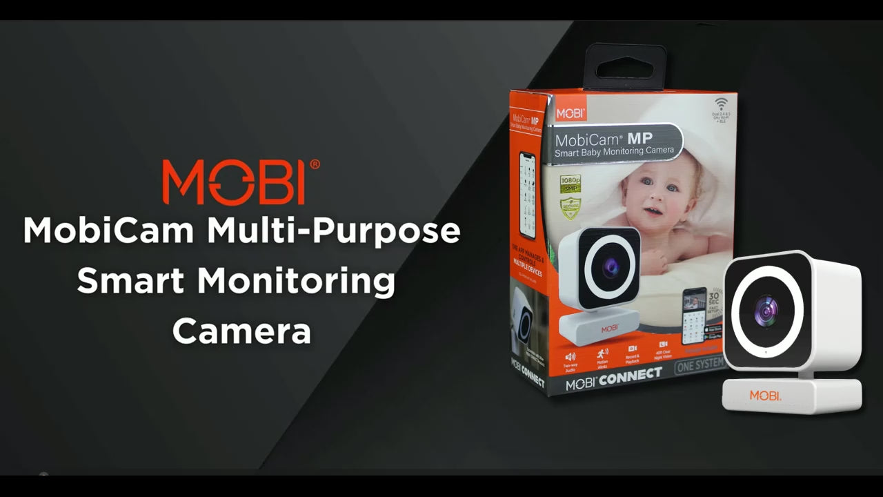 MobiCam Baby & Home Monitor Camera, MobiCam MP Pet Camera, AI Motion Detection, 3 Megapixel, 2-Way Audio, Night Vision, Dual-Band Wi-Fi (2.4/5GHz), BLE Connectivity, Fast 30-Second Setup