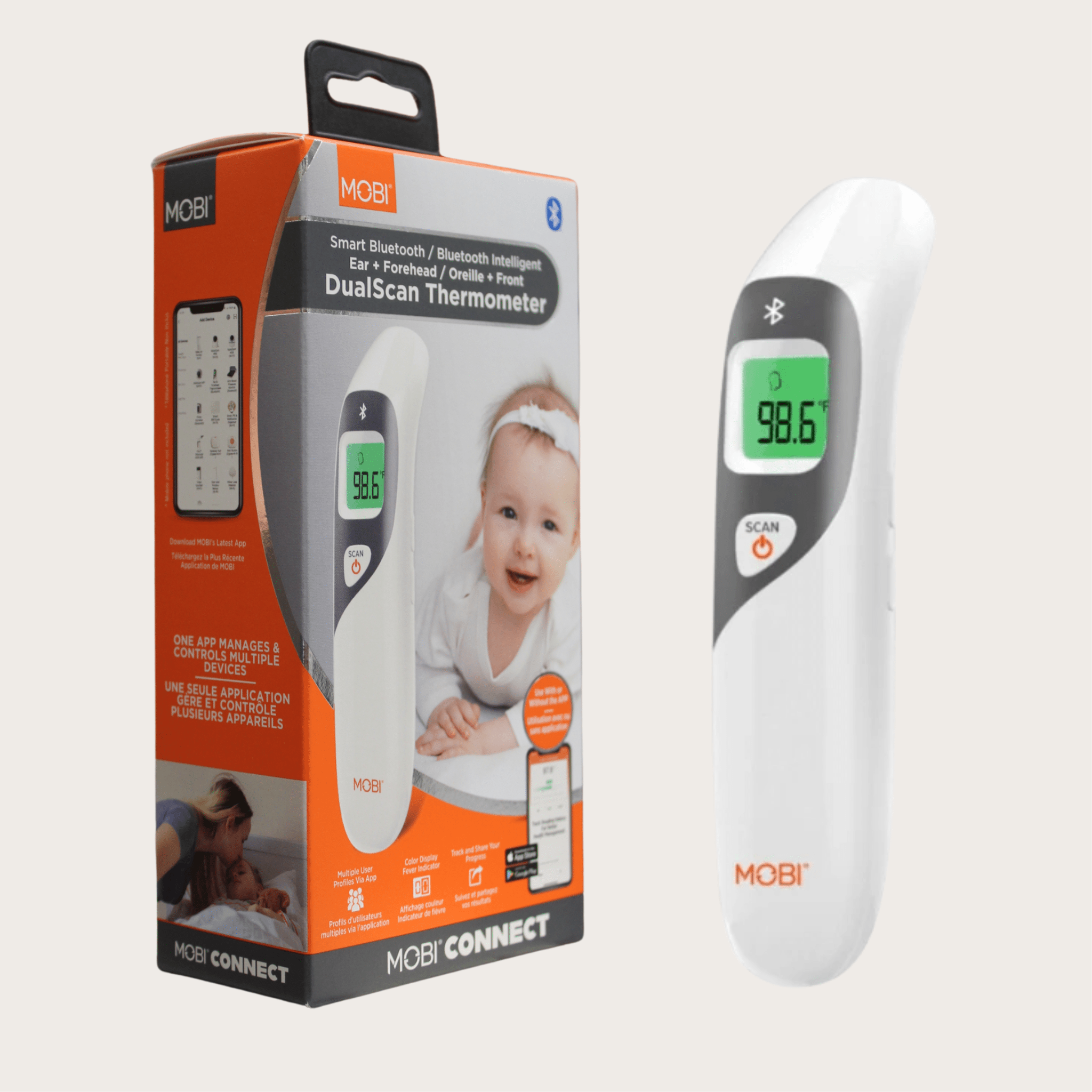 Smart Baby DualScan Ear & Forehead Bluetooth Thermometer - MOBI USA