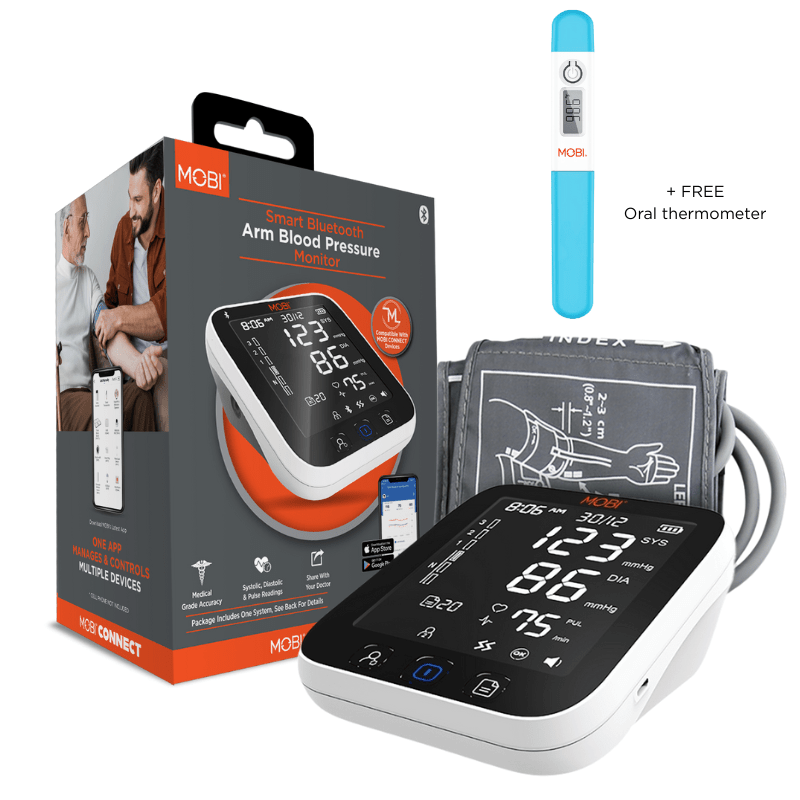 Smart Bluetooth Blood Pressure Monitor With Adjustable Arm Cuff - MOBI USA