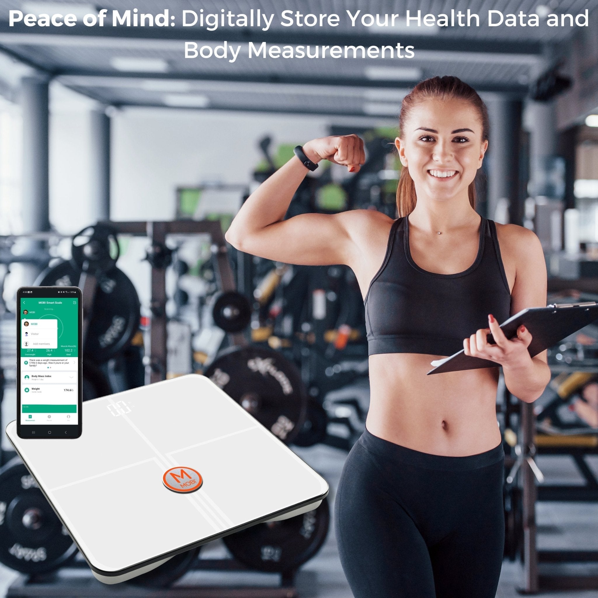 Smart BMI Wi - Fi Total Body Composition Scale with 18 Body Measurements - MOBI USA