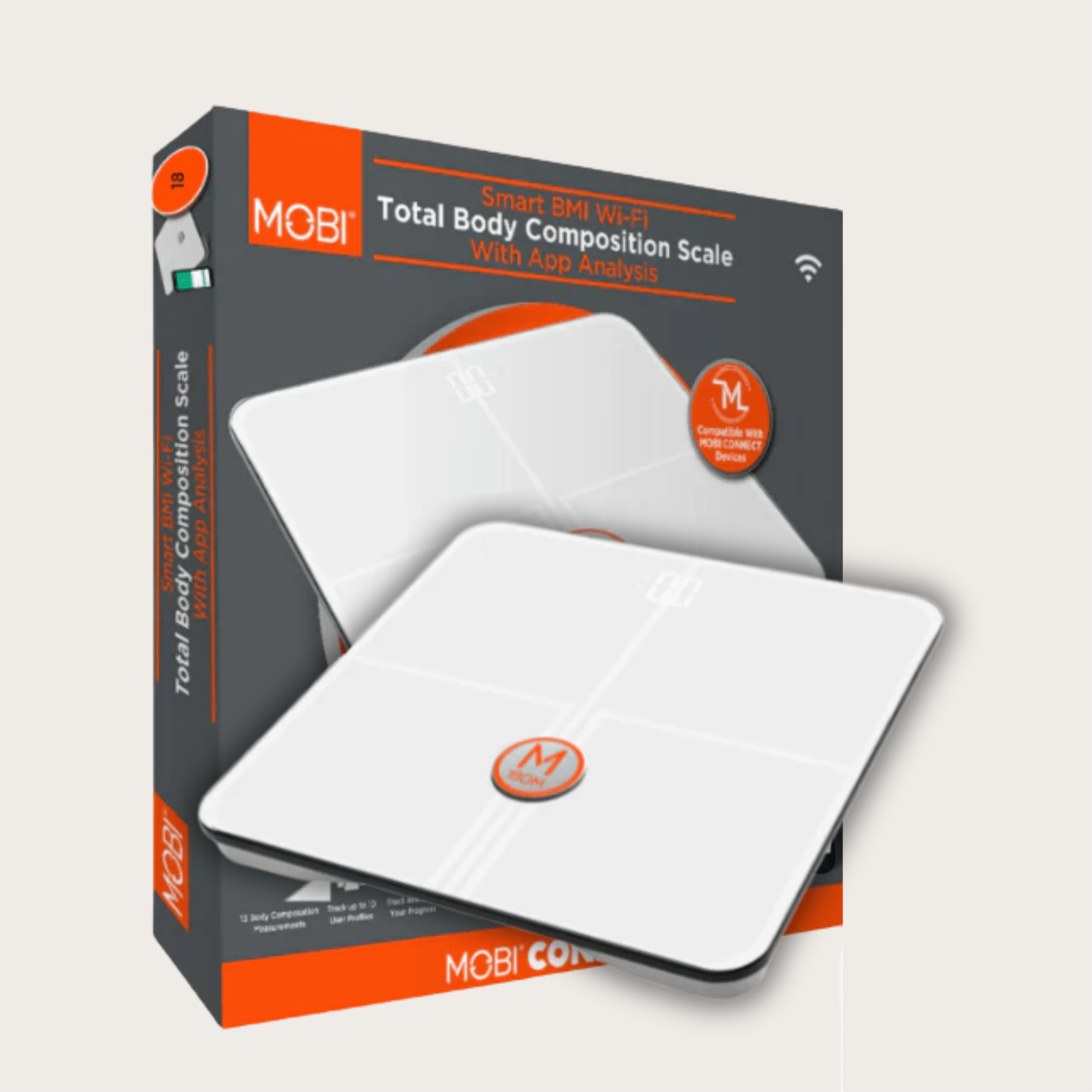 Smart BMI Wi - Fi Total Body Composition Scale with 18 Body Measurements - MOBI USA