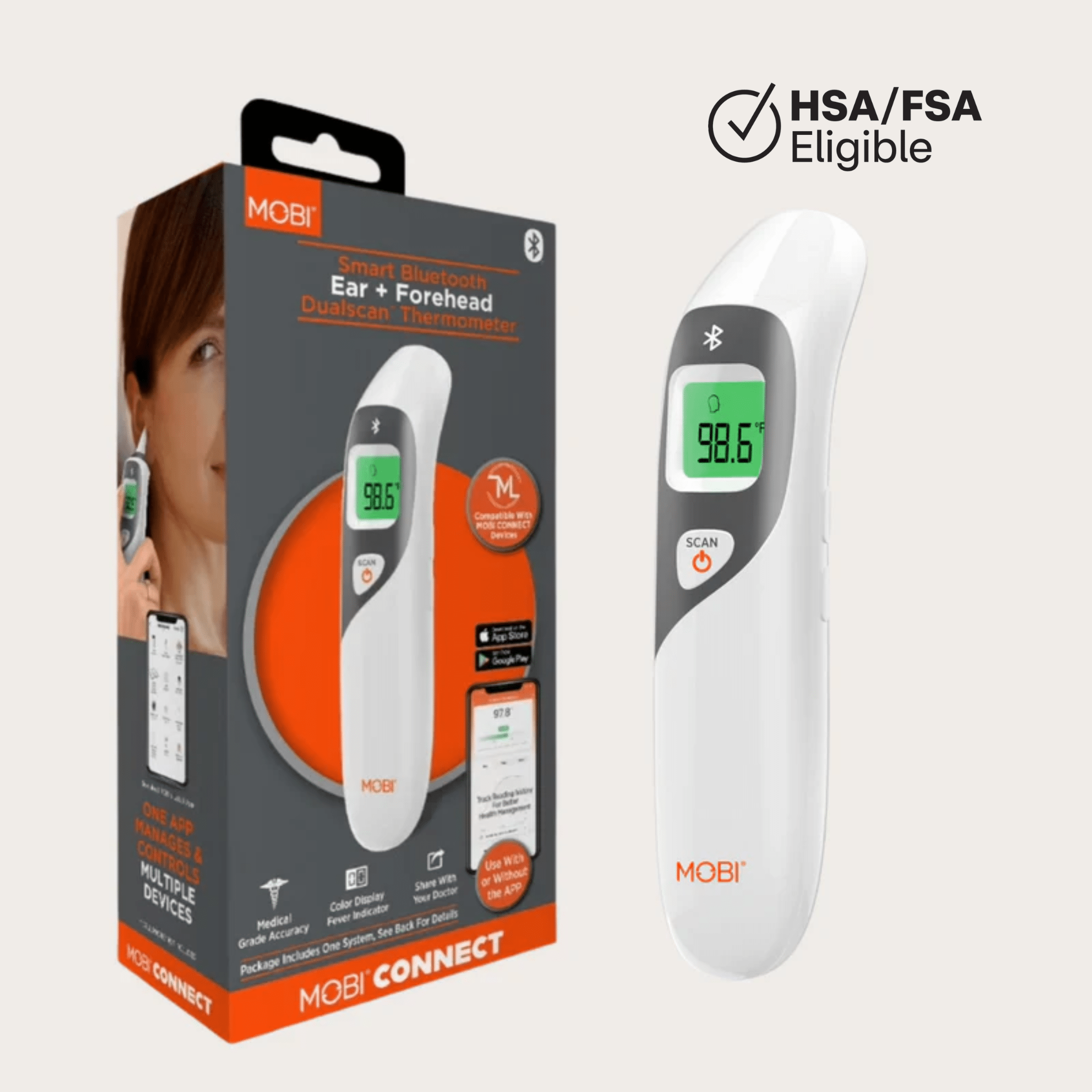 Smart DualScan Ear & Forehead Bluetooth Thermometer - MOBI USA