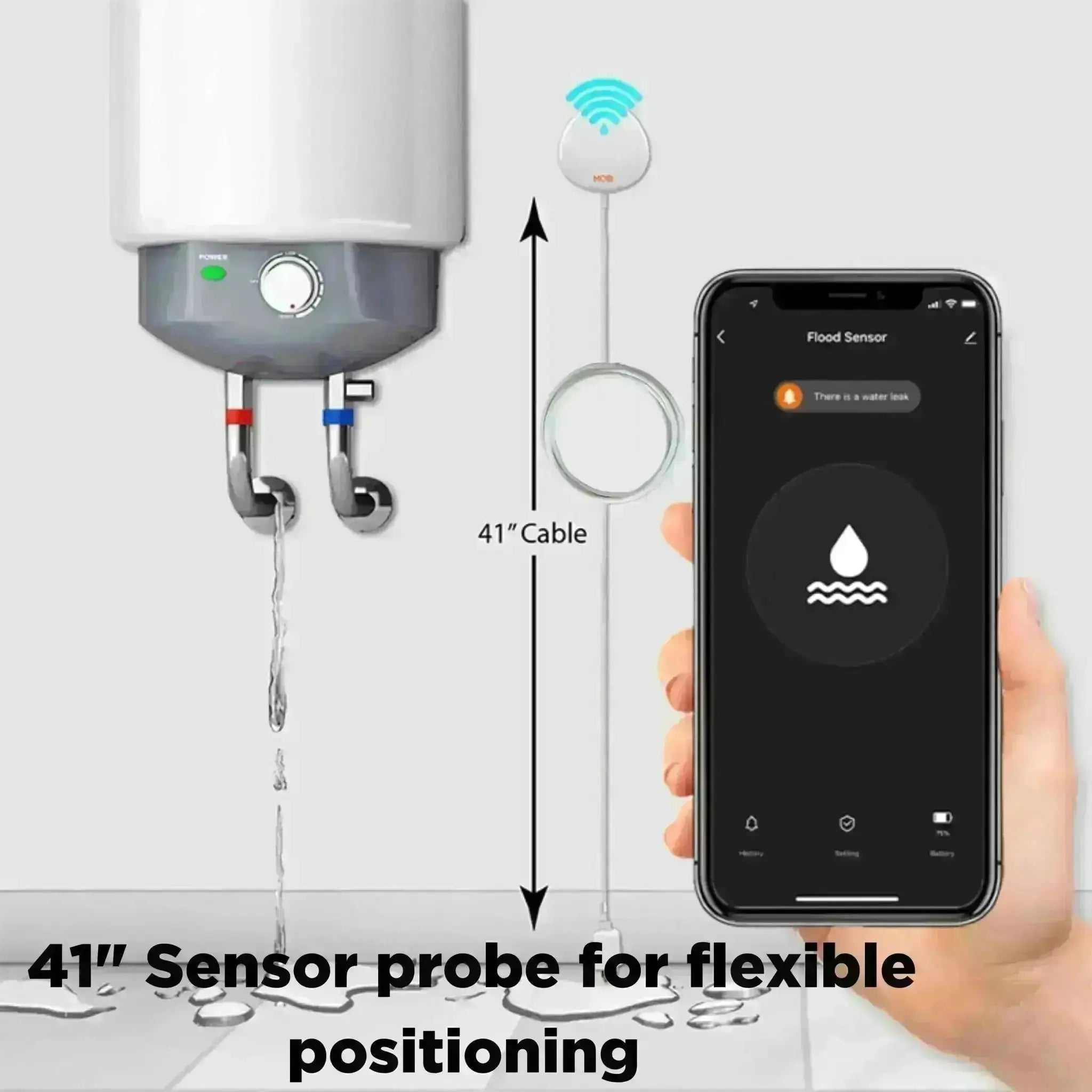 Smart Wi - Fi Water Leak Alert Sensor - MOBI USA